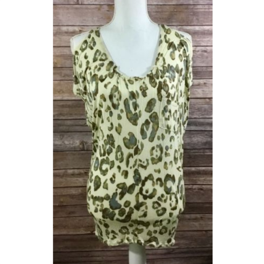 Gianni Bini Womens Sleeveless Animal Print Blouse